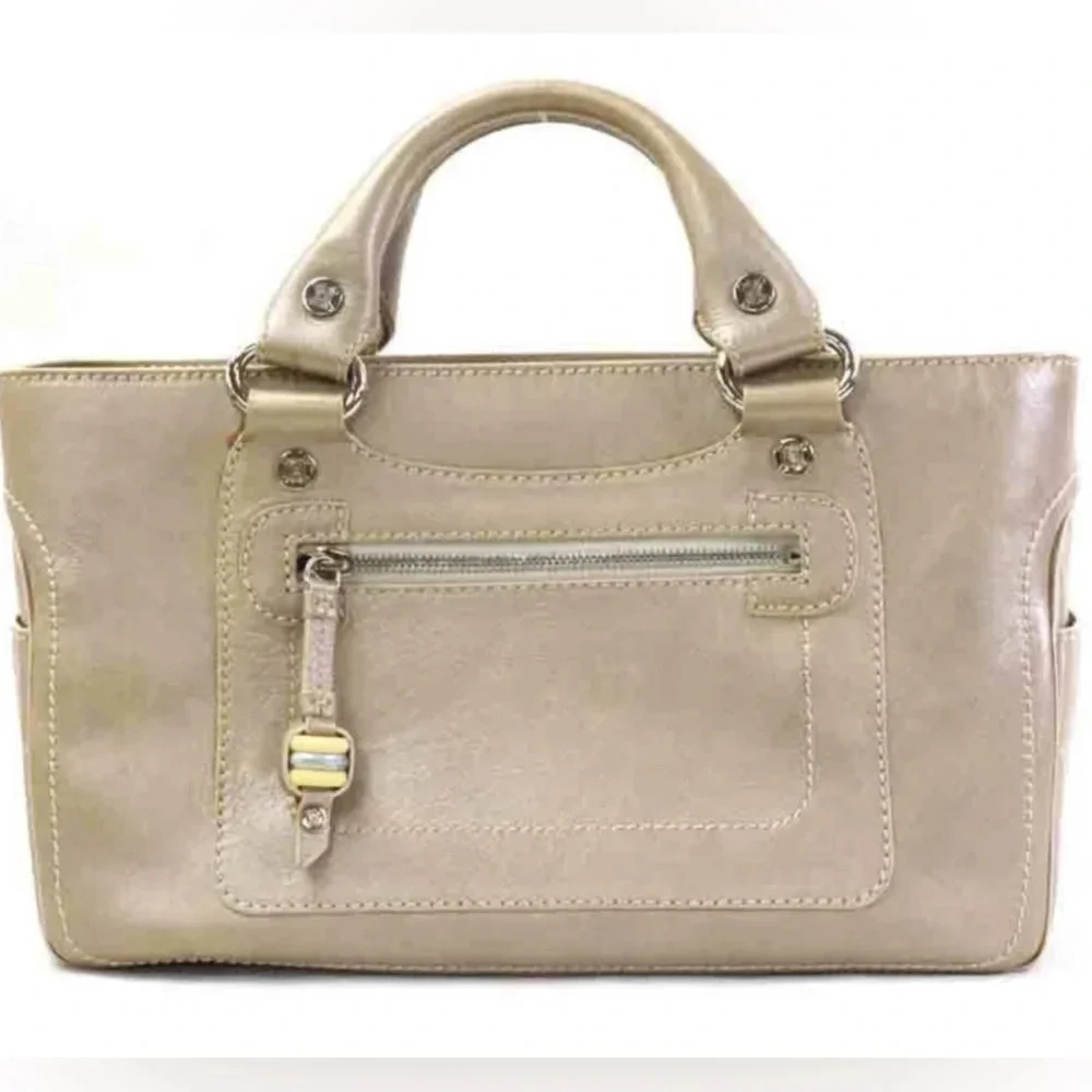 Auth Celine Champagne Lambskin Boogie Bag & Bag Charm - Picture 9 of 11